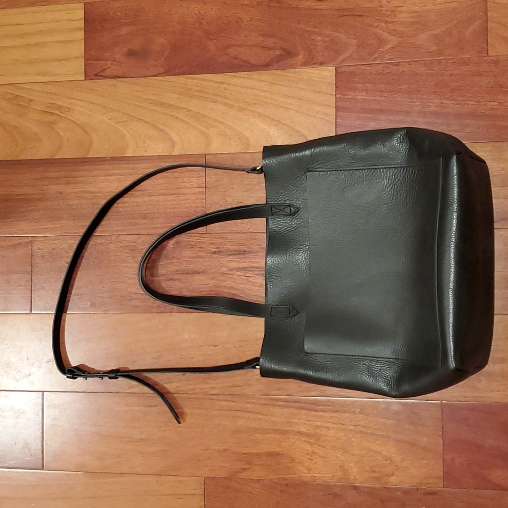 Madewell Medium Black leather Transport Tote New